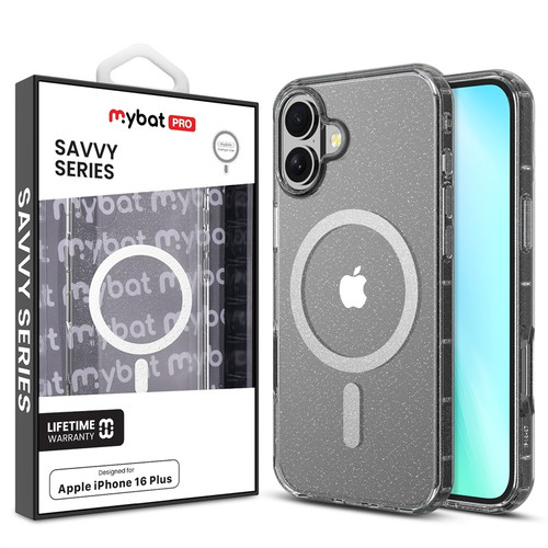 MyBat Pro Savvy Series MagSafe Case for Apple iPhone 16 Plus - Clear Glitter MyBat Pro Savvy Series MagSafe Case for Apple iPhone 16 Plus - Clear Glitter