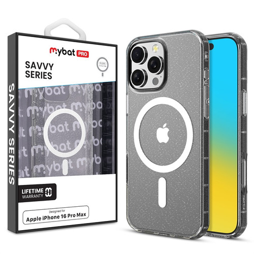 MyBat Pro Savvy Series MagSafe Case for Apple iPhone 16 Pro Max - Clear Glitter