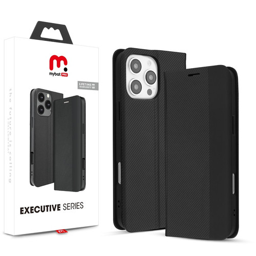 MyBat Pro Executive Series Wallet Case for Apple iPhone 16 Pro Max - Black