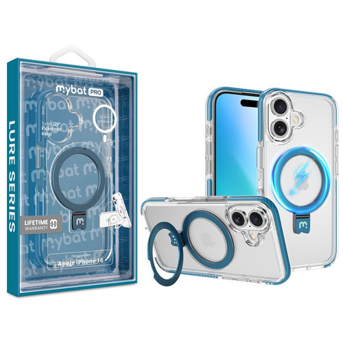 MyBat Pro Lure Series Case w/ MagSafe Kickstand Ring for Apple iPhone 16 - Blue
