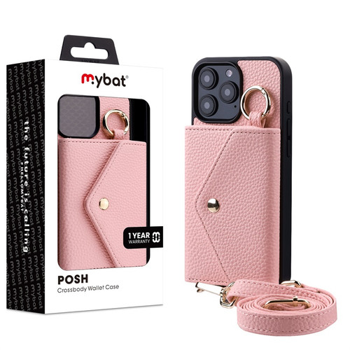 MyBat Posh Crossbody Wallet Case for Apple iPhone 16 Pro Max - Pink