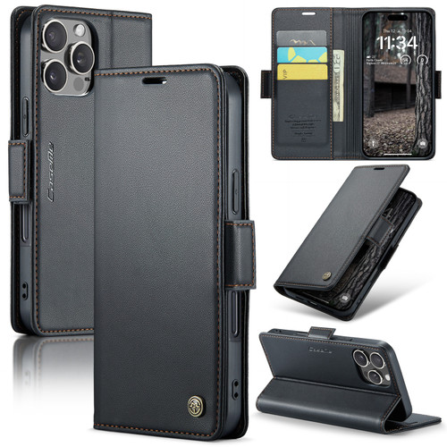 iPhone 16 Pro Max CaseMe 023 Butterfly Buckle Litchi Texture RFID