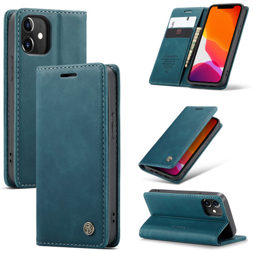 iPhone 12 mini CaseMe 013 Multifunctional Retro Frosted Horizontal Flip Leather Case with Card Slot & Holder & Wallet - Blue iPhone 12 mini CaseMe 013 Multifunctional Retro Frosted Horizontal Flip Leather Case with Card Slot & Holder & Wallet - Blue
