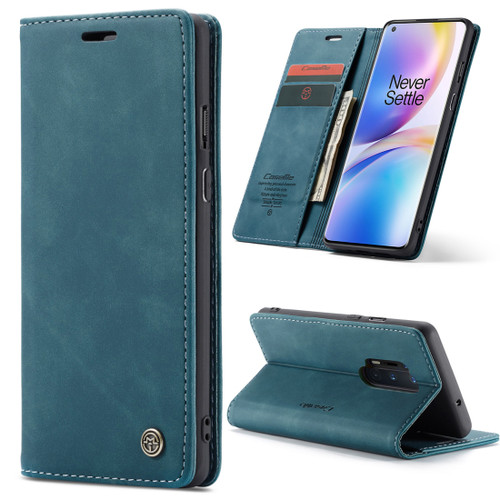 OnePlus 8 Pro CaseMe Multifunctional Horizontal Flip Leather Case, with Card Slot & Holder & Wallet - Blue