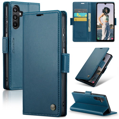 Samsung Galaxy A15 4G/5G CaseMe 023 Butterfly Buckle Litchi Texture RFID Anti-theft Leather Phone Case - Blue