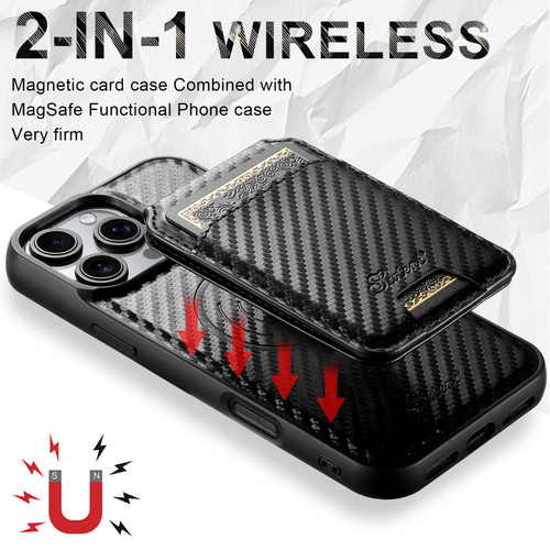 iPhone 16 Pro Max Suteni TXWH18 Carbon Fiber Texture Detachable