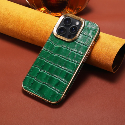 BANDOLIER iPhone16ProMax クロコダイル調 ダークグリーン iPhone 16 Pro Max Crocodile Leather Case with MagSafe - Green
