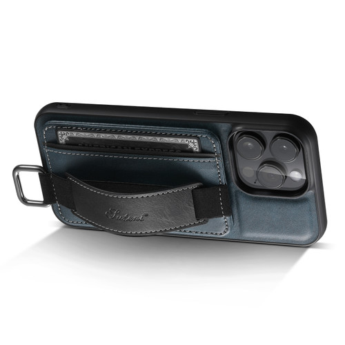 iPhone 15 Pro Max Suteni H13 Card Wallet Wrist Strap Holder PU