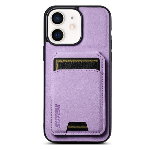 iPhone 12 / 12 Pro Suteni H02 Litchi Leather Card Wallet Stand