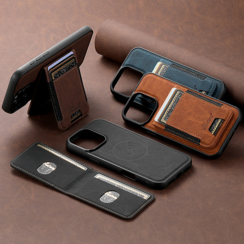 iPhone 12 Pro Max Suteni H17 Litchi Texture Leather MagSafe Detachable Wallet  Phone Case - Khaki