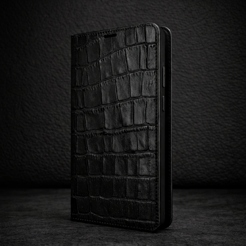 Piel Frama 969 Black Croco FramaSlimCards Leather Case for Samsung Galaxy S24 Plus