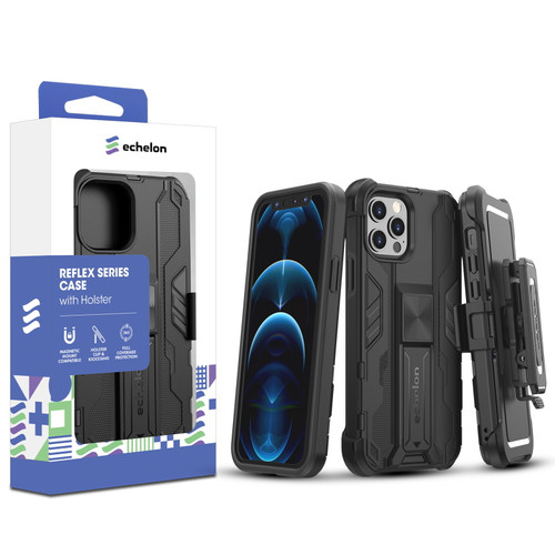 Echelon Reflex Series Case with Holster for iPhone 12 / 12 Pro for Apple iPhone 12 / 12 Pro - Black