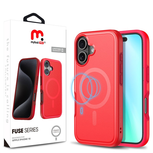 MyBat Pro Fuse Series w/ MagSafe Case for Apple iPhone 16 - Red