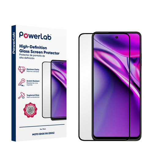 PowerLab HD Glass Screen Protector for Moto Edge 5G (2024) - Clear