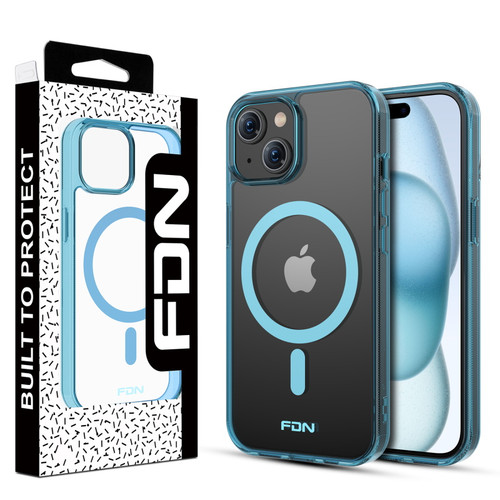 FDN Clear Series w/ MagSafe Case for Apple iPhone 15 - Transparent Blue
