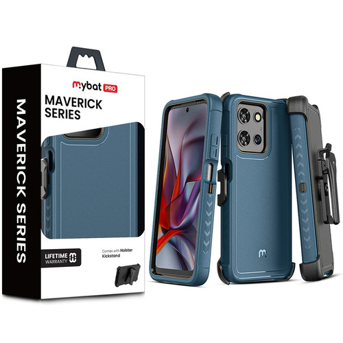 MyBat Pro Maverick Series Case w/ Holster for Motorola Moto G 5G (2025) - Blue