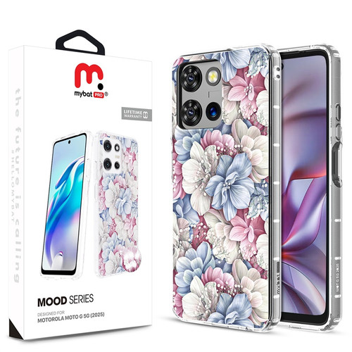 MyBat Pro Mood Series Case (with Diamonds) for Motorola Moto G 5G (2025) - Floral Gems