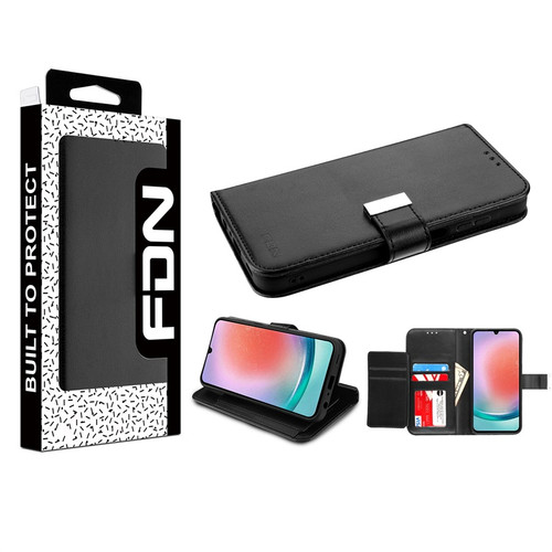FDN Wallet Folio Case for Samsung Galaxy A15 5G - Black / Black