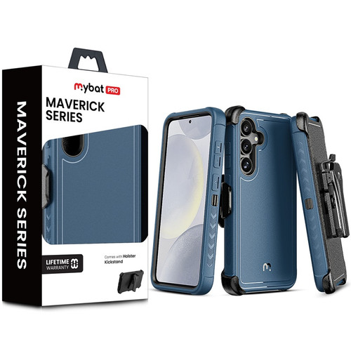 MyBat Pro Maverick Series Case w/ Holster for Samsung Galaxy S25 Plus - Blue