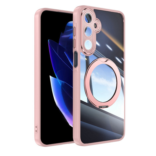 Samsung Galaxy A16 5G 360 Holder MagSafe Acrylic Hybrid TPU Phone Case - Pink