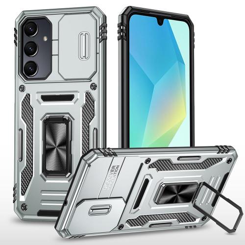 Samsung Galaxy A16 5G Armor PC Hybrid TPU Camera Shield Phone Case - Grey
