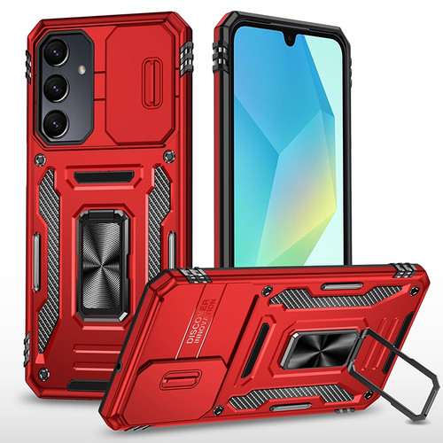 Samsung Galaxy A16 5G Armor PC Hybrid TPU Camera Shield Phone Case - Red