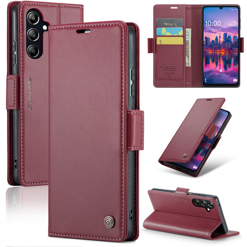 Samsung Galaxy A16 5G CaseMe 023 Butterfly Buckle Litchi Texture RFID Anti-theft Leather Phone Case - Red