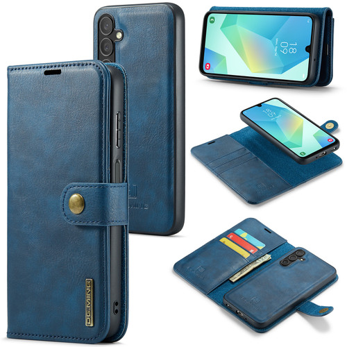 Samsung Galaxy A16 5G DG.MING Crazy Horse Texture Detachable Magnetic Leather Case - Blue