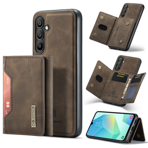 Samsung Galaxy A16 5G DG.MING M2 Series 3-Fold Multi Card Bag + Magnetic Phone Case - Coffee