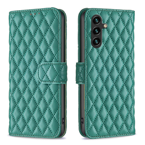 Samsung Galaxy A16 5G Diamond Lattice Wallet Flip Leather Phone Case - Green