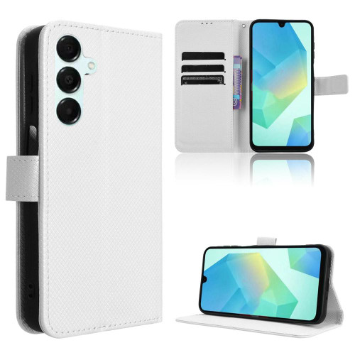 Samsung Galaxy A16 5G Diamond Texture Leather Phone Case - White