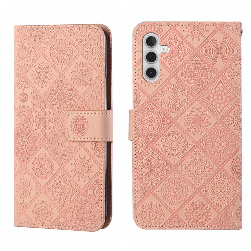 Samsung Galaxy A16 5G Ethnic Style Embossed Pattern Leather Phone Case - Pink