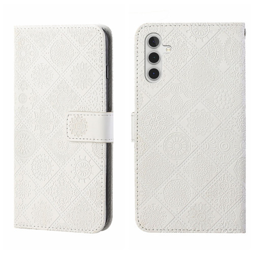 Samsung Galaxy A16 5G Ethnic Style Embossed Pattern Leather Phone Case - White