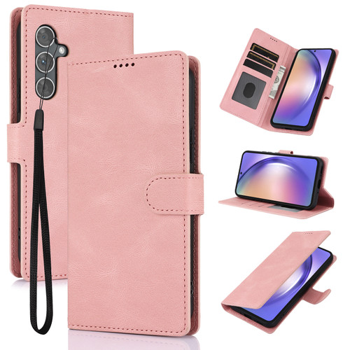 Samsung Galaxy A16 5G Fantasy Skin-feel Calfskin Texture Leather Phone Case - Pink