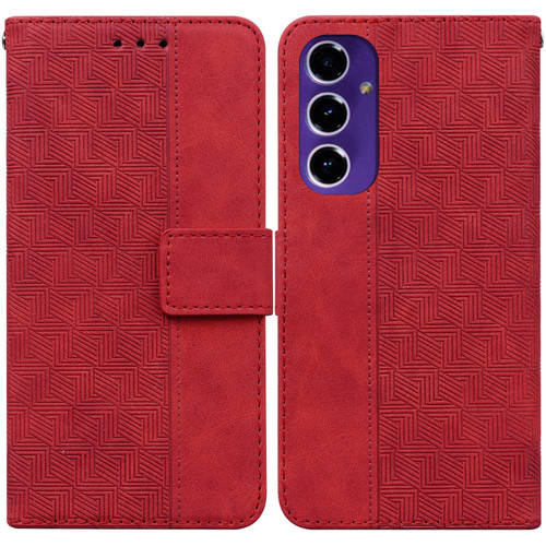 Samsung Galaxy A16 5G Geometric Embossed Leather Phone Case - Red Samsung Galaxy A16 5G Geometric Embossed Leather Phone Case - Red