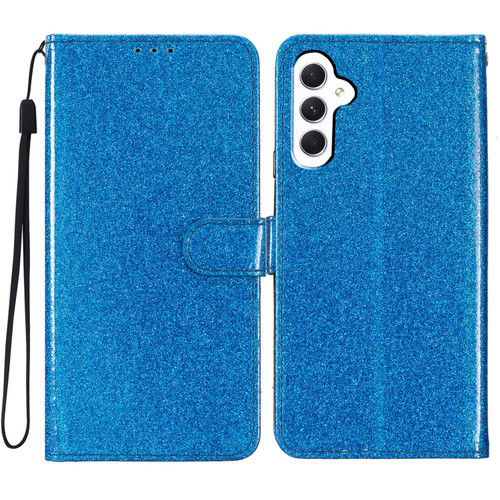 Samsung Galaxy A16 5G Glitter Powder Flip Leather Phone Case - Blue