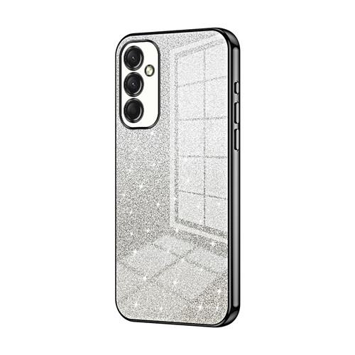 Samsung Galaxy A16 5G Gradient Glitter Powder Electroplated Phone Case - Black