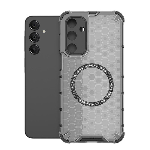 Samsung Galaxy A16 5G Honeycomb Magnetic Ring Shockproof Phone Case - Black