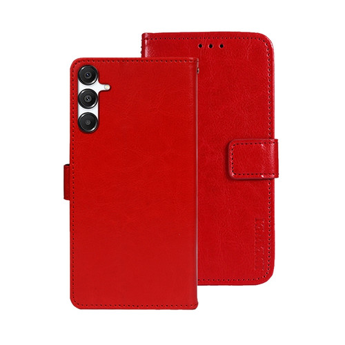 Samsung Galaxy A16 5G idewei Crazy Horse Texture Leather Phone Case - Red