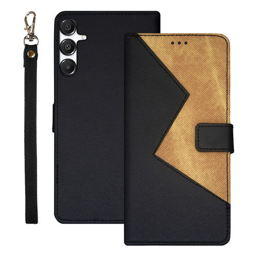 Samsung Galaxy A16 5G idewei Two-color Splicing Leather Phone Case - Black