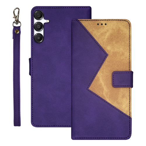 Samsung Galaxy A16 5G idewei Two-color Splicing Leather Phone Case - Purple