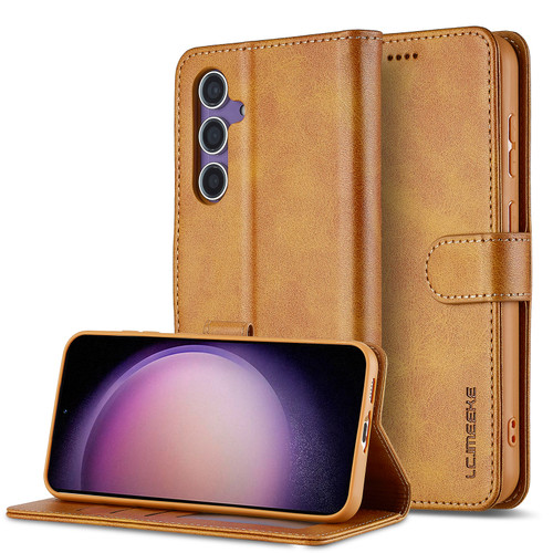 Samsung Galaxy A16 5G LC.IMEEKE Calf Texture Leather Phone Case - Brown