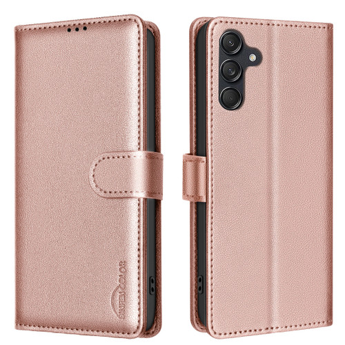 Samsung Galaxy A16 5G Litchi Texture RFID Anti-theft Leather Phone Case - Gold