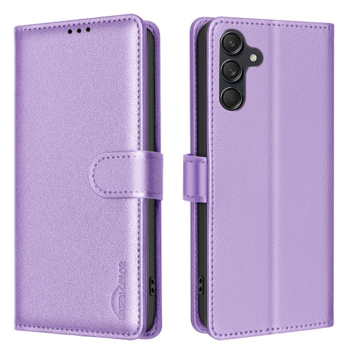 Samsung Galaxy A16 5G Litchi Texture RFID Anti-theft Leather Phone Case - Purple