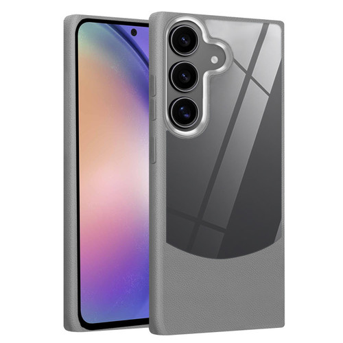 Samsung Galaxy A16 5G Litchi Texture TPU Hybrid Acrylic Phone Case - Grey