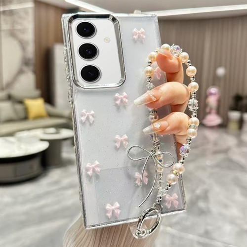 Samsung Galaxy A16 5G Little Fresh Bow Bracelet Chain TPU Phone Case - Pink