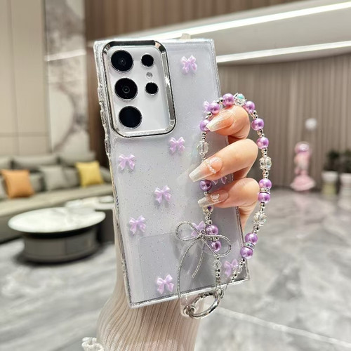 Samsung Galaxy A16 5G Little Fresh Bow Bracelet Chain TPU Phone Case - Purple