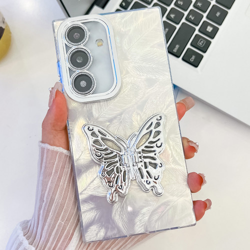 【A】 Samsung Galaxy A16 5G Plating Glitter Texture Butterfly Holder TPU