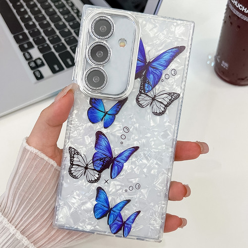 Samsung Galaxy A16 5G Plating Texture Butterfly TPU Phone Case with Glitter Lens Film - Blue Butterflies HU3 Samsung Galaxy A16 5G Plating Texture Butterfly TPU Phone Case with Glitter Lens Film - Blue Butterflies HU3