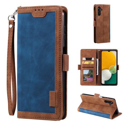 Samsung Galaxy A16 5G Retro Splicing Horizontal Flip Leather Phone Case - Blue